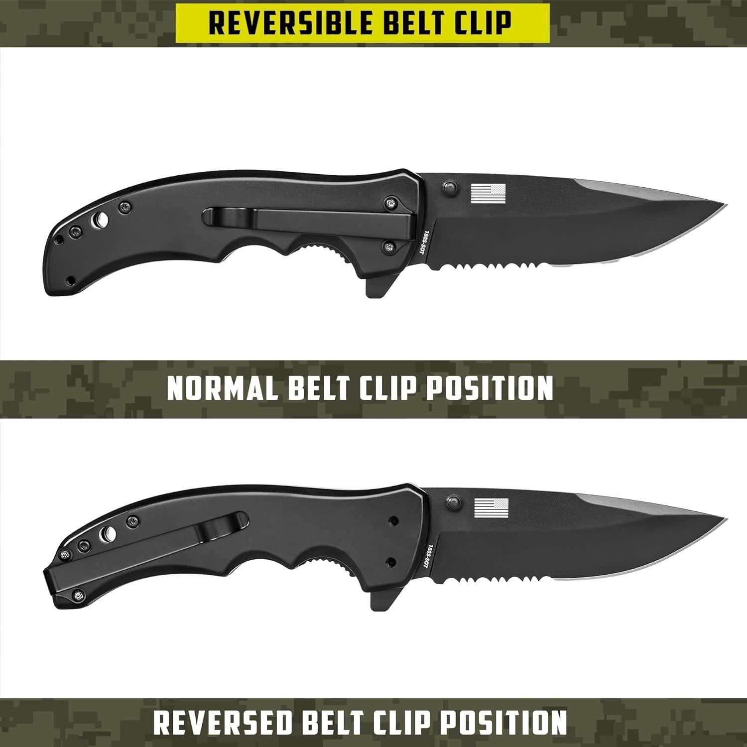 Cuchillo Táctico Plegable MVP 1805-SOT Negro Titanio