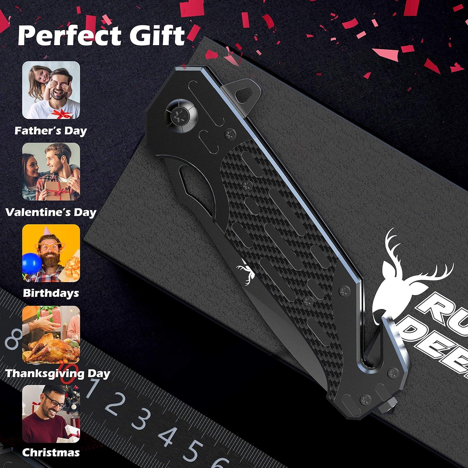 Cuchillo de bolsillo Rush Deer EDC 20.32 cm acero inoxidable