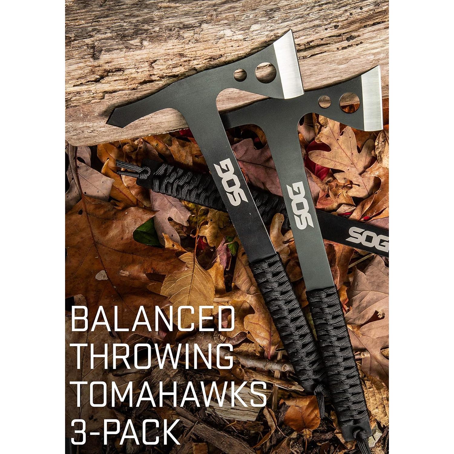 Paquete de 3 Hachas Lanzadoras y Pala Plegable SOG 46.36 cm