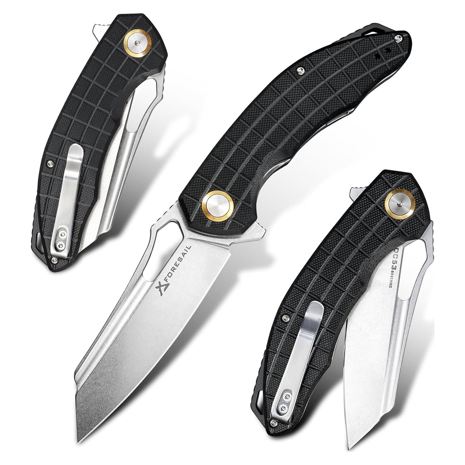 Cuchillo Plegable FORESAIL F2411, Acero DC53, Mango G10, 90mm