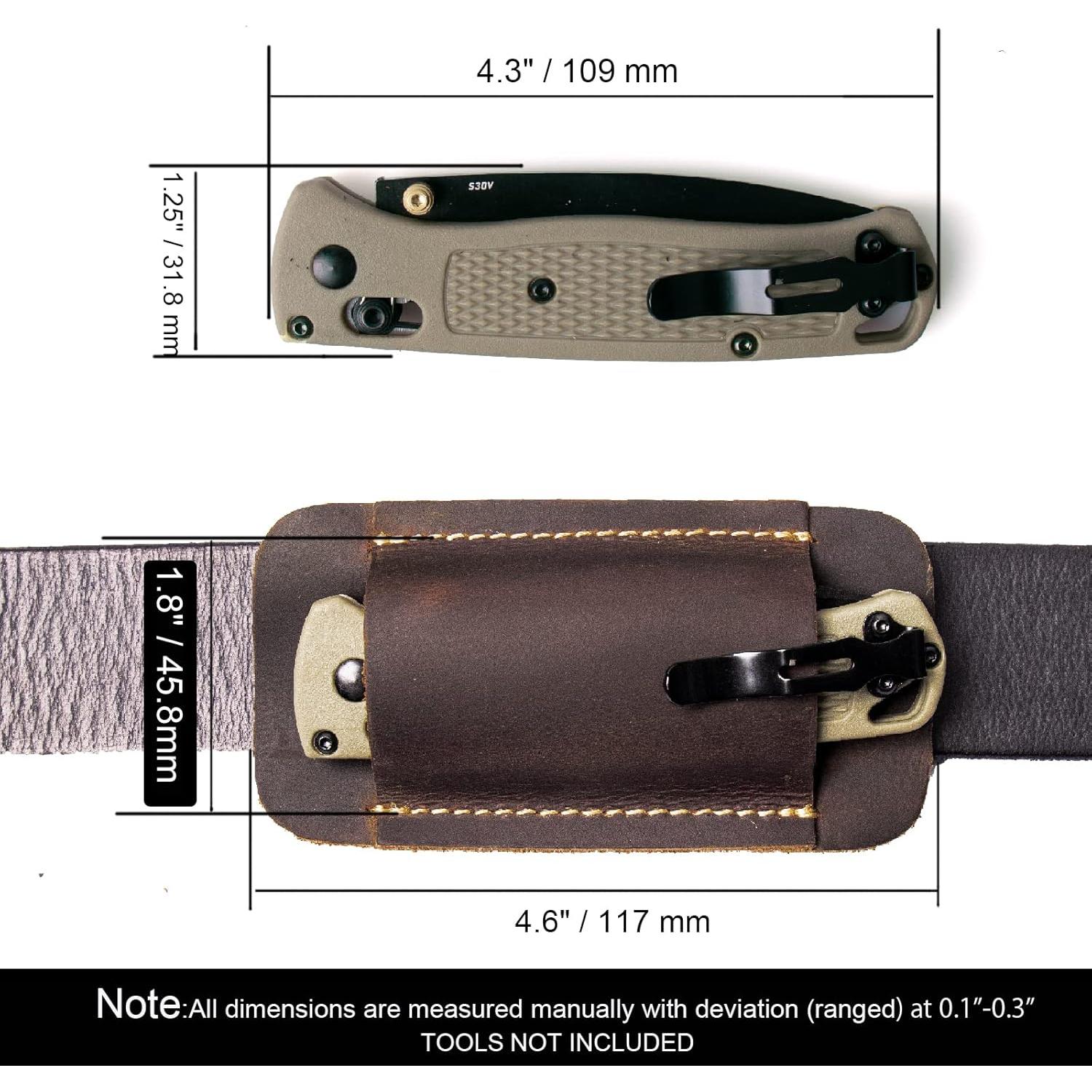 Funda de Cuchillo de Cuero Topstache Pequeña Marrón Oscuro