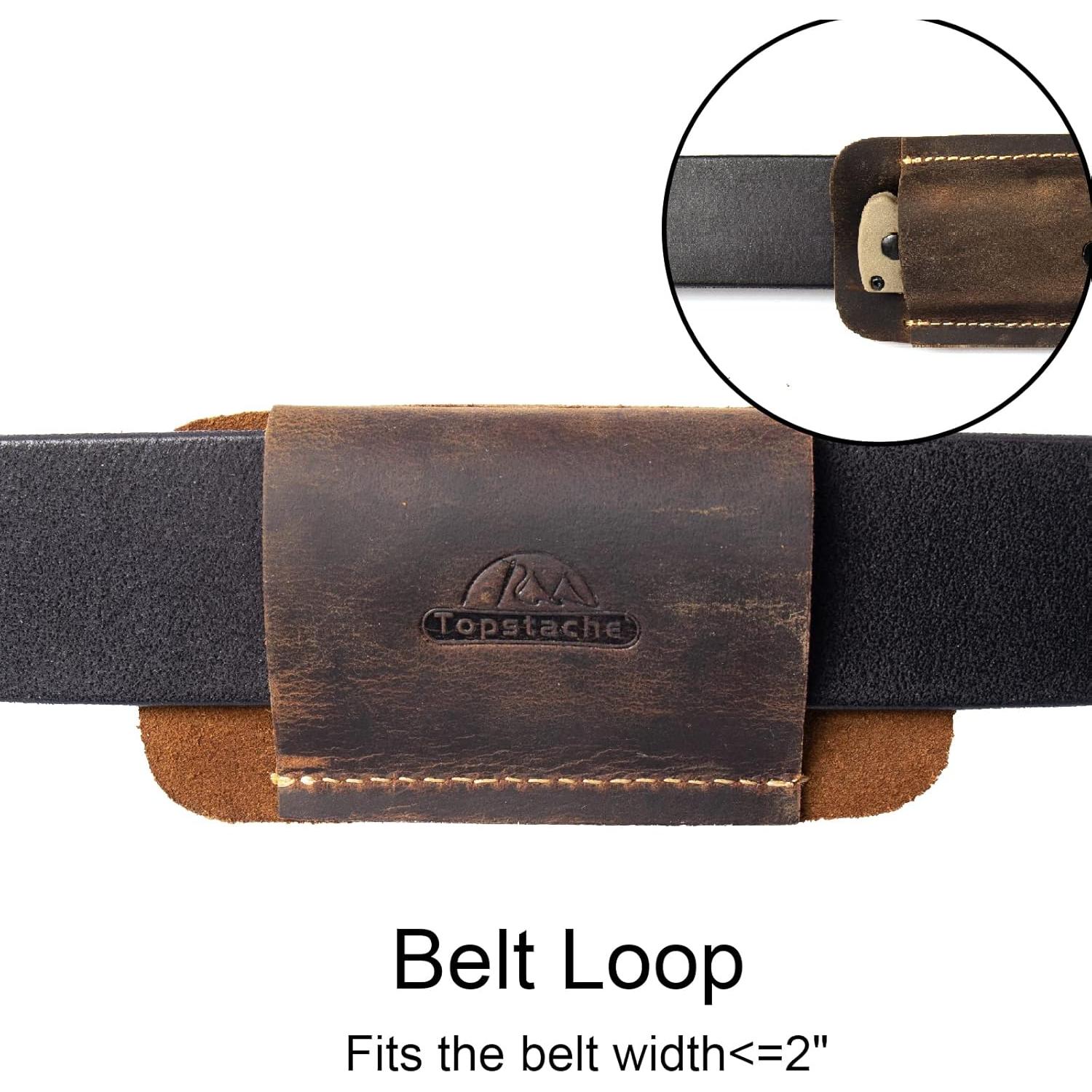 Funda de Cuchillo de Cuero Topstache Pequeña Marrón Oscuro