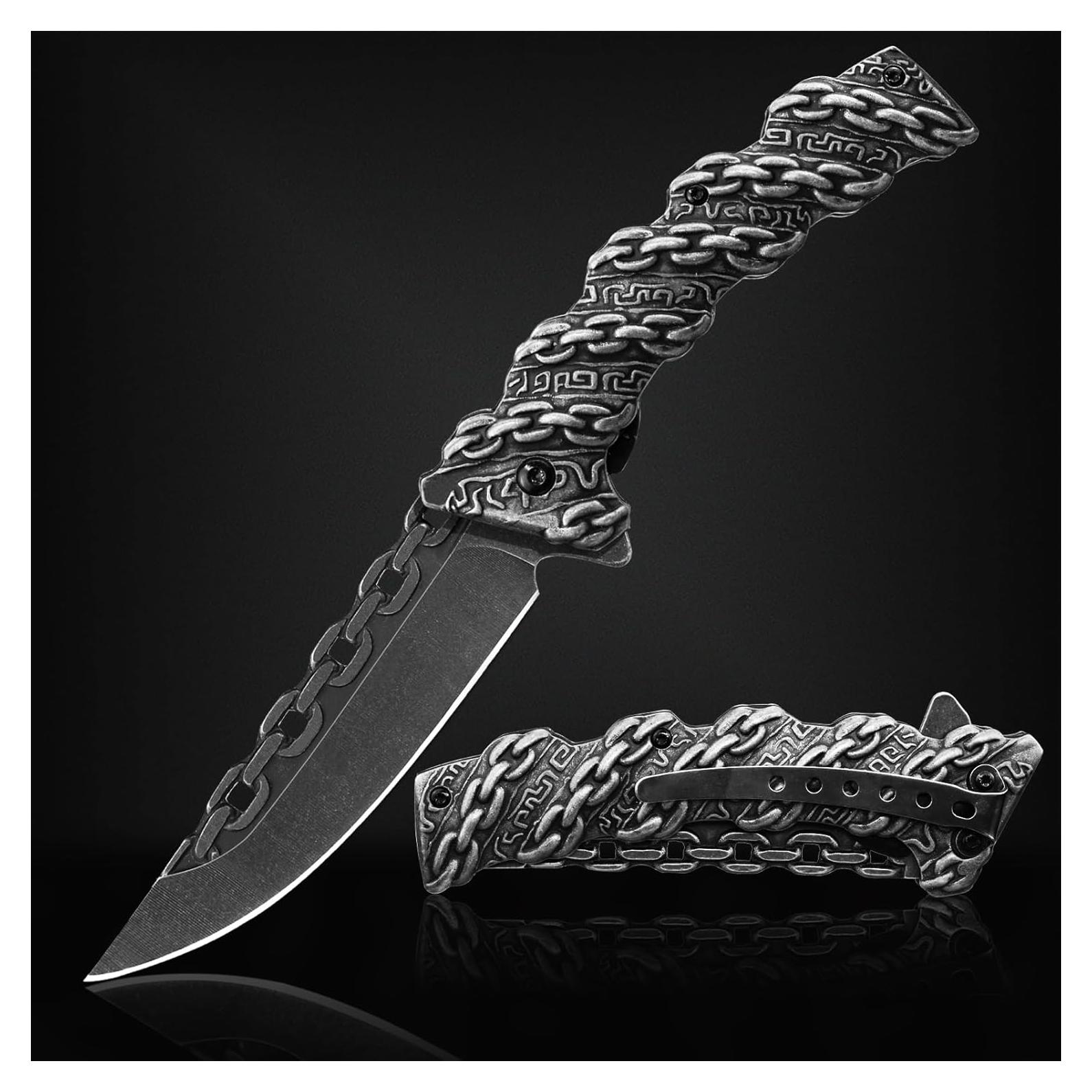 Cuchillo de Bolsillo NedFoss Chain-BK 8.9 cm Plegable Negro