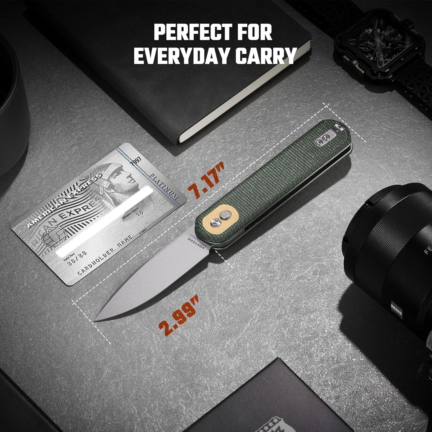 Cuchillo Plegable Vosteed Corgi 7.6 cm Hoja 14C28N Verde EDC