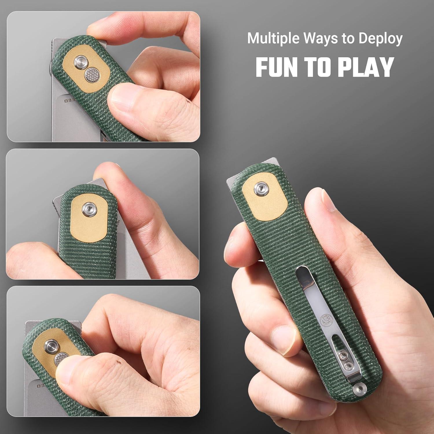 Cuchillo Plegable Vosteed Corgi 7.6 cm Hoja 14C28N Verde EDC