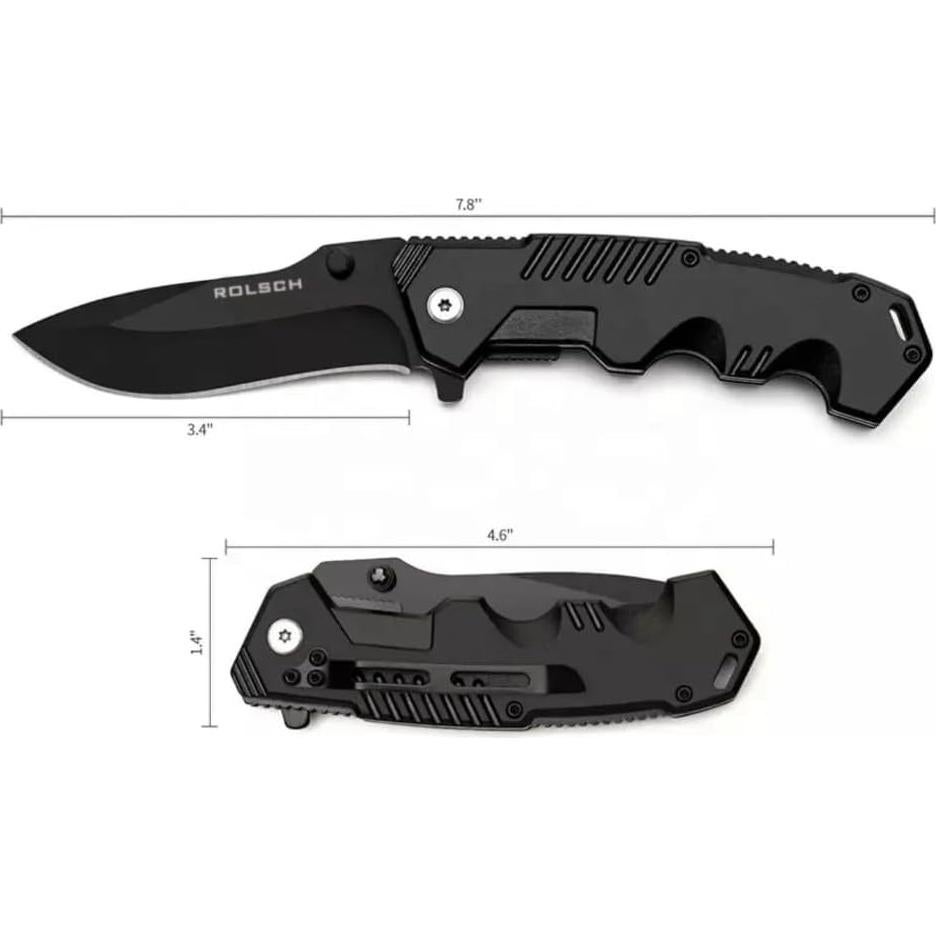 Cuchillo Táctico Plegable ROLSCH - Hoja Acero Inoxidable 8.64 cm