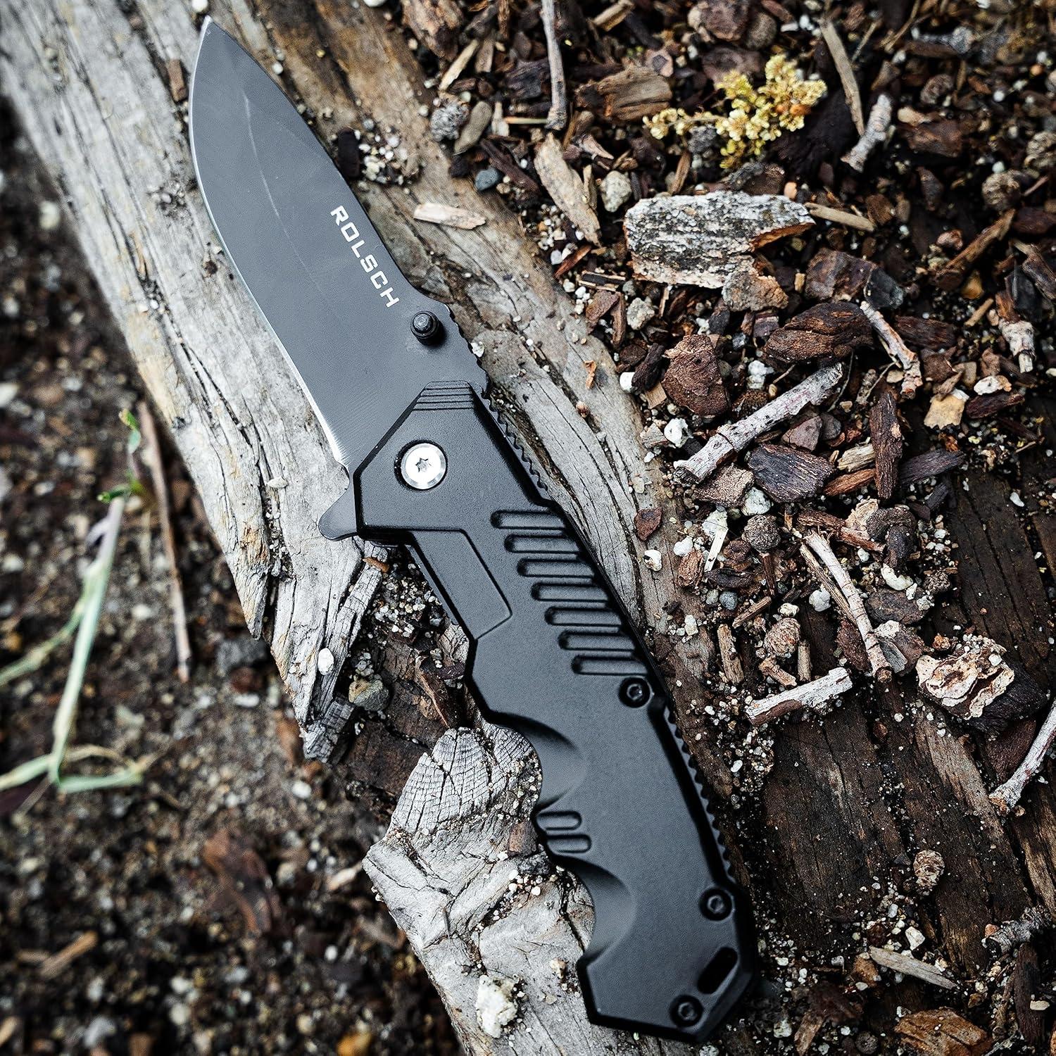 Cuchillo Táctico Plegable ROLSCH - Hoja Acero Inoxidable 8.64 cm