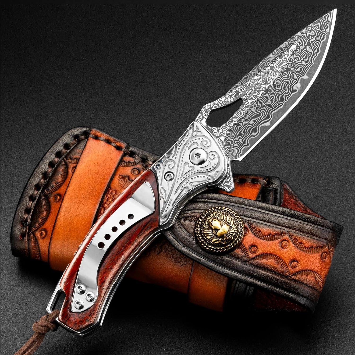 Cuchillo de Bolsillo Damasco NedFoss Heron 2.8" Hoja VG10