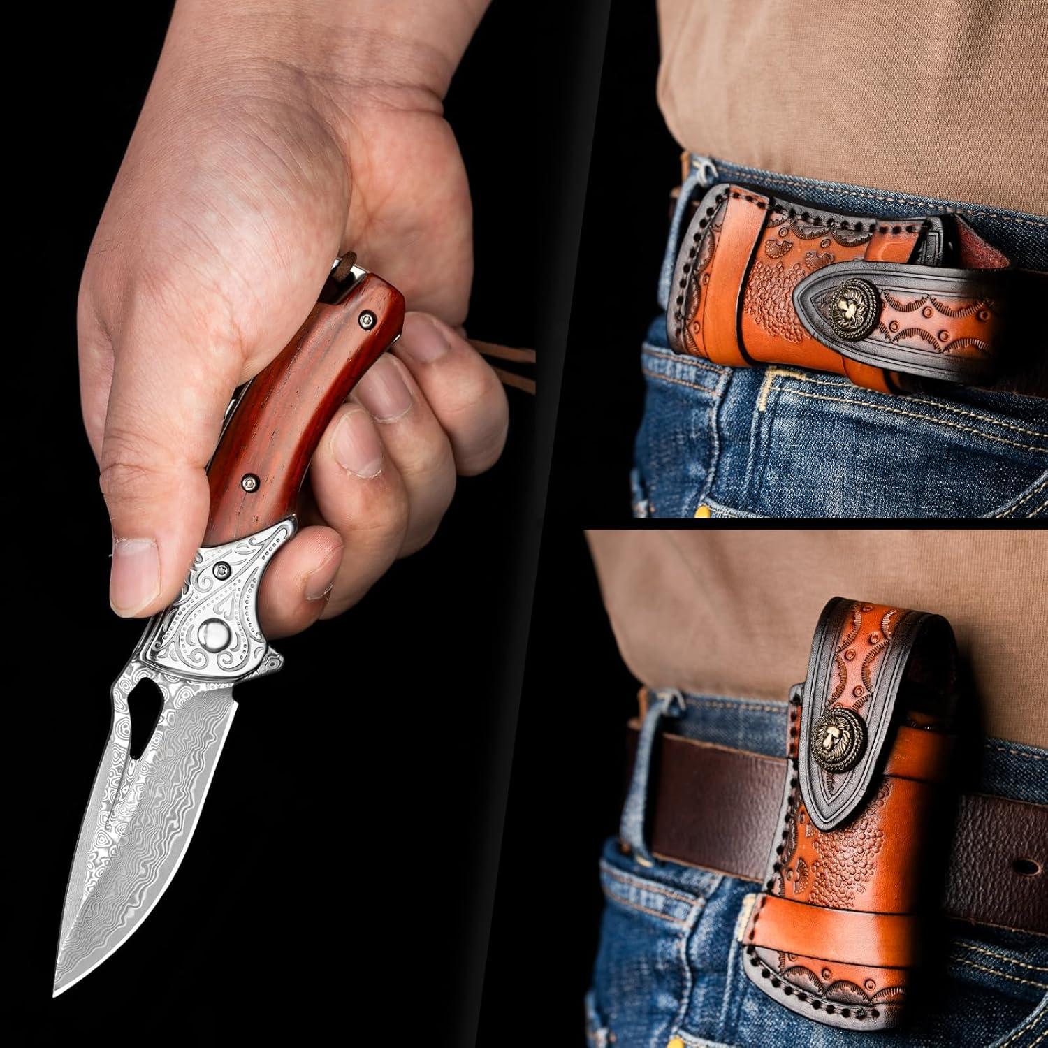 Cuchillo de Bolsillo Damasco NedFoss Heron 2.8" Hoja VG10