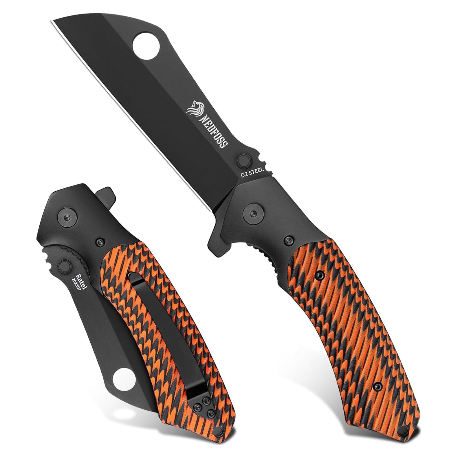 Cuchillo Plegable NedFoss Ratel 8.5 cm Acero D2 Mango G10