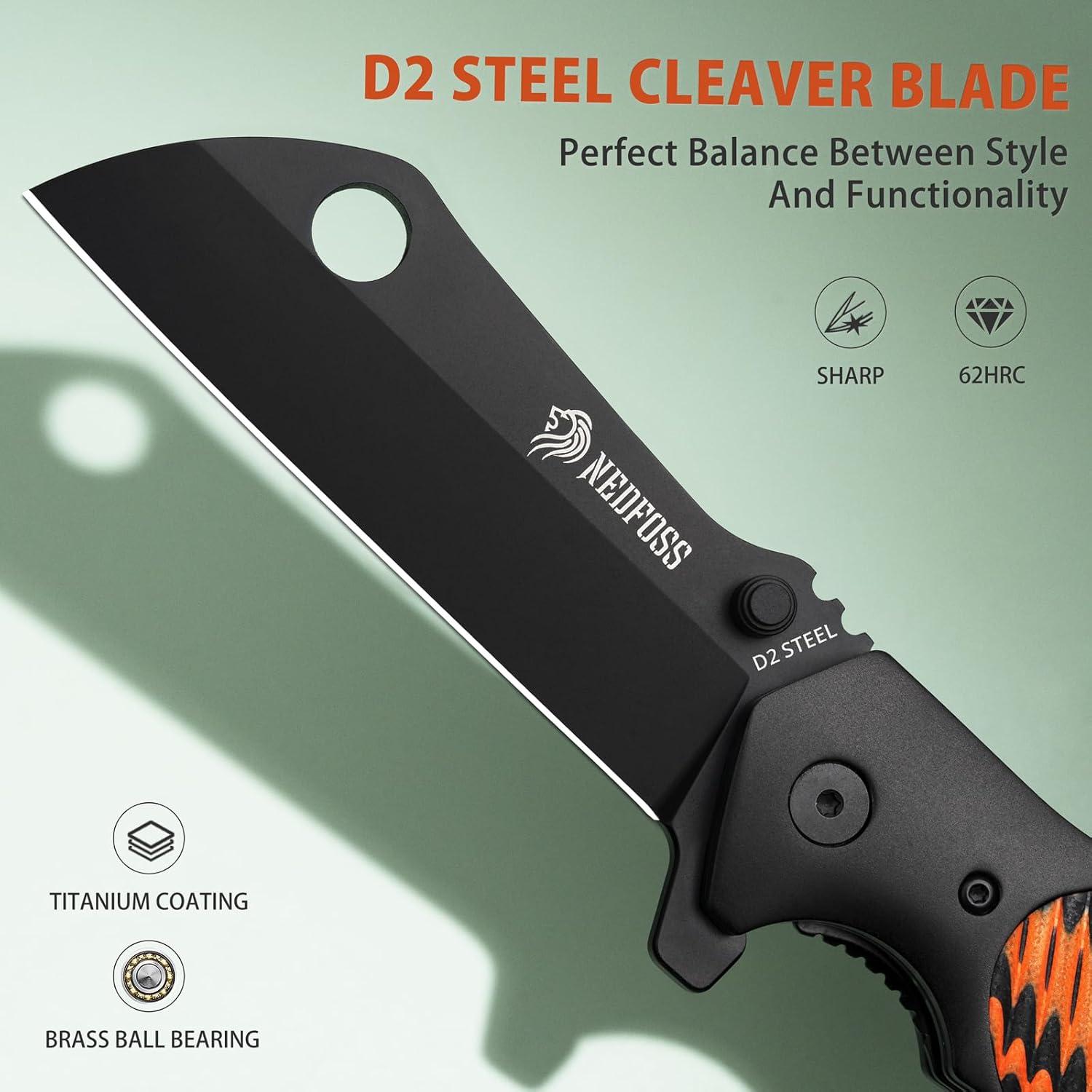 Cuchillo Plegable NedFoss Ratel 8.5 cm Acero D2 Mango G10