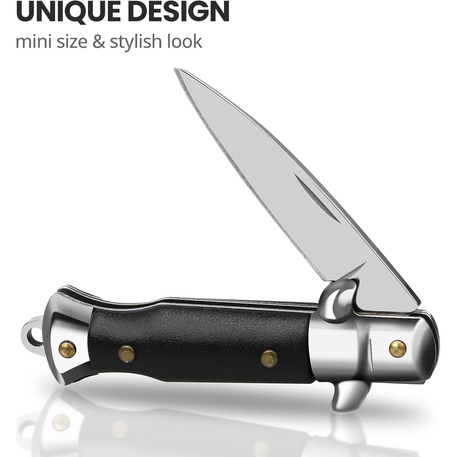 Cuchillo de bolsillo FUNBRO negro EDC 9.9 cm ligero y compacto