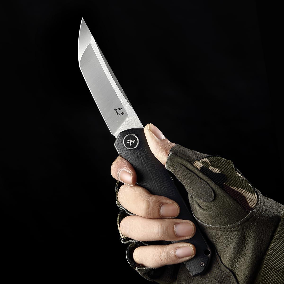 Cuchillo Plegable Miki EDC con Hoja de Acero D2 y Mango G10