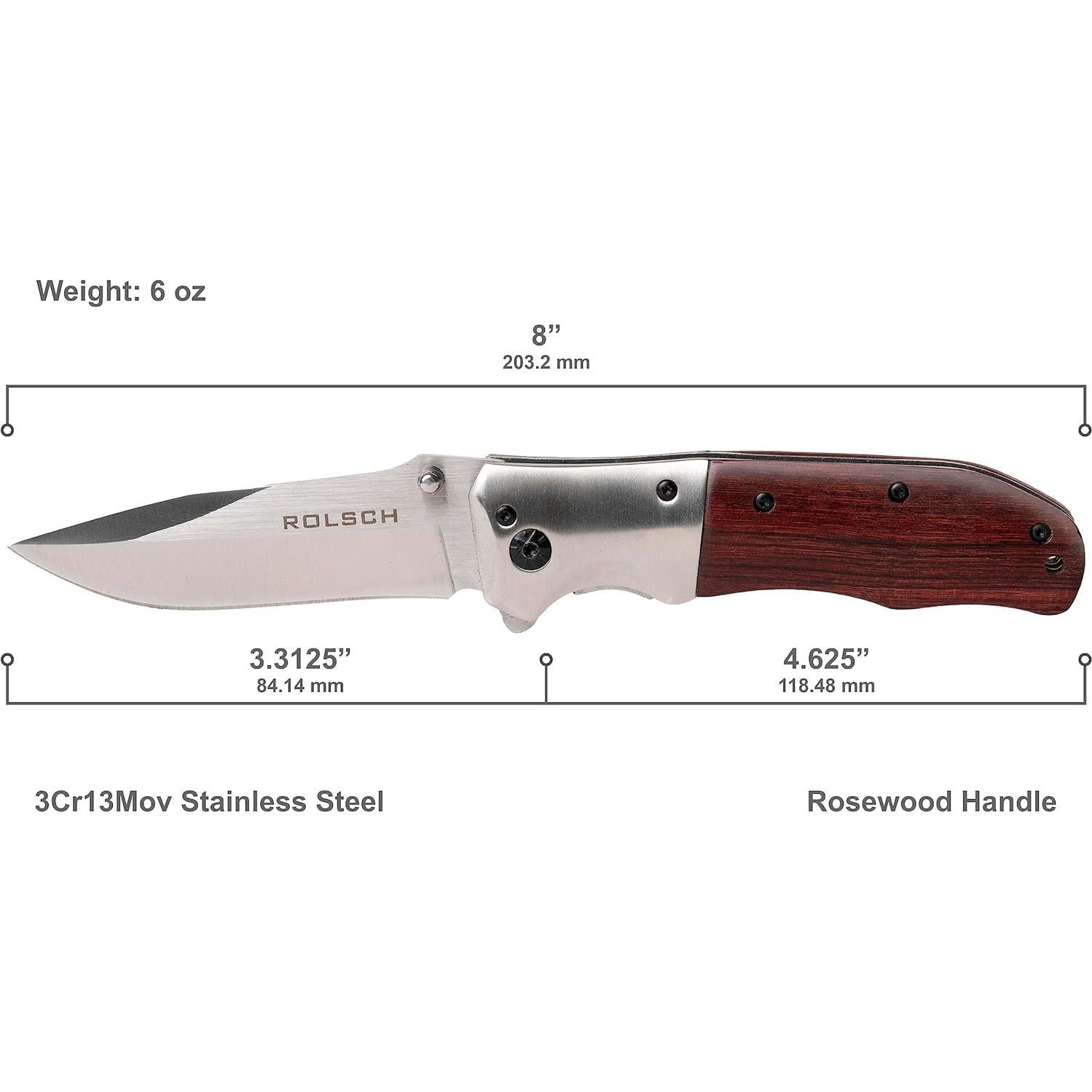 Cuchillo de bolsillo ROLSCH RK-101 con mango de palo de rosa