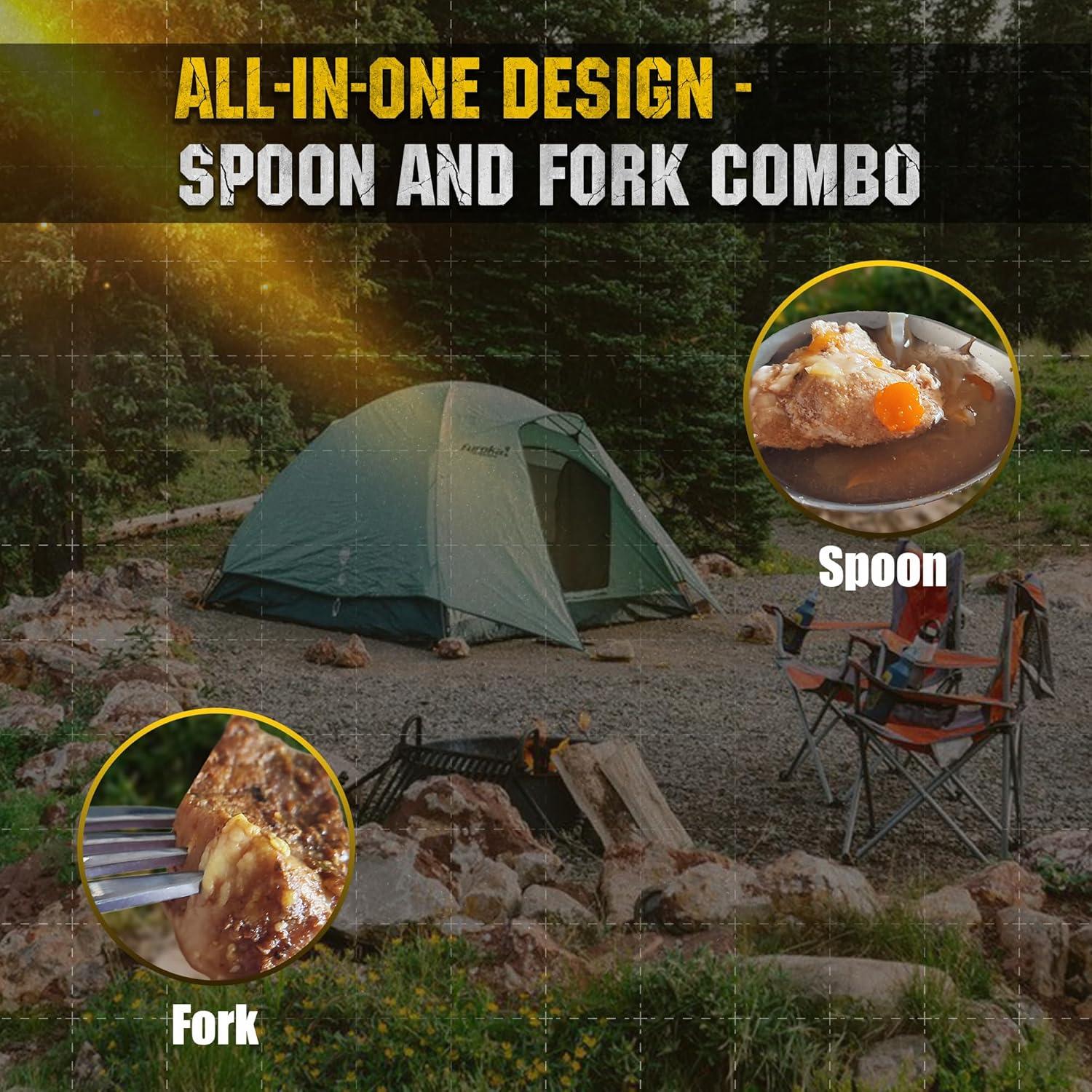 Spork Plegable M-Tac de Acero Inoxidable para Camping 15.24 cm