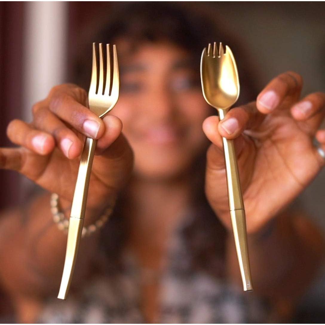 Cuchara Tenedor Plegable Final Straw de Acero Inoxidable