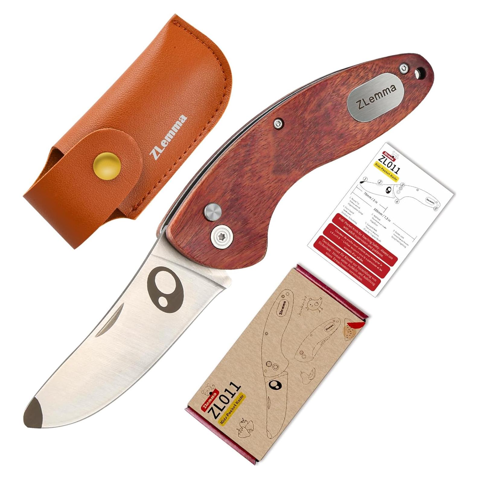 Cuchillo de bolsillo ZLemma para niños con funda de seguridad