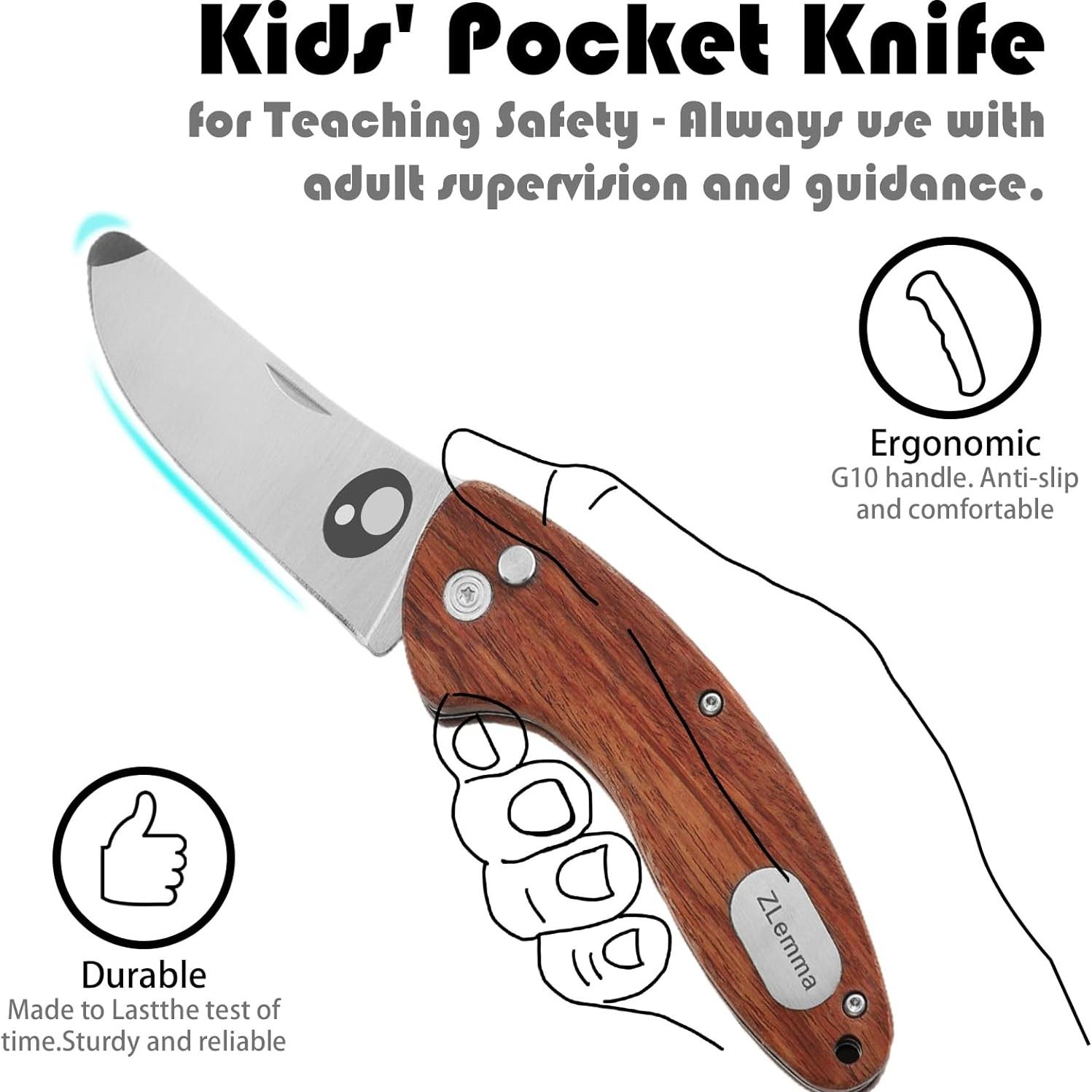 Cuchillo de bolsillo ZLemma para niños con funda de seguridad