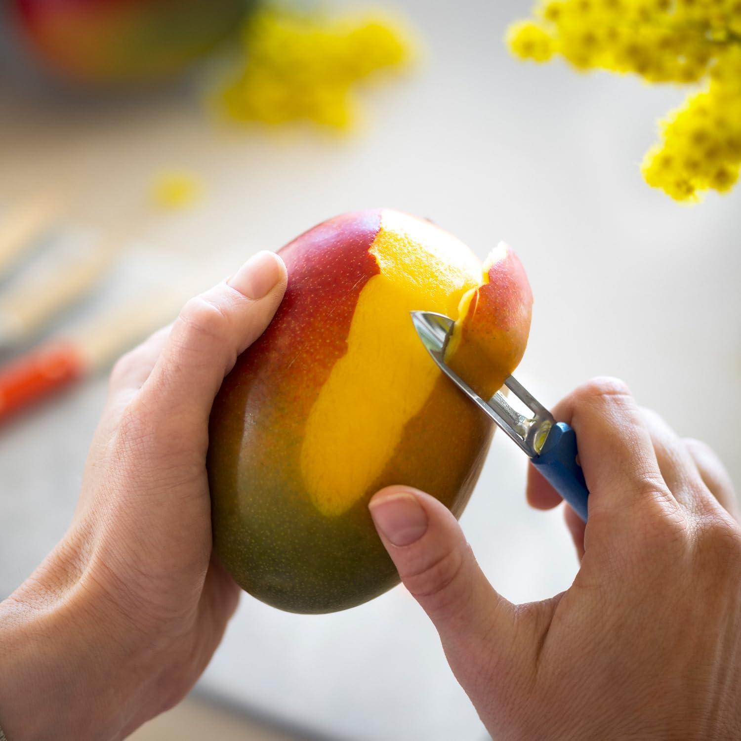 Pelador OPINEL No.115 Acero Inoxidable Mango Haya Mandarina