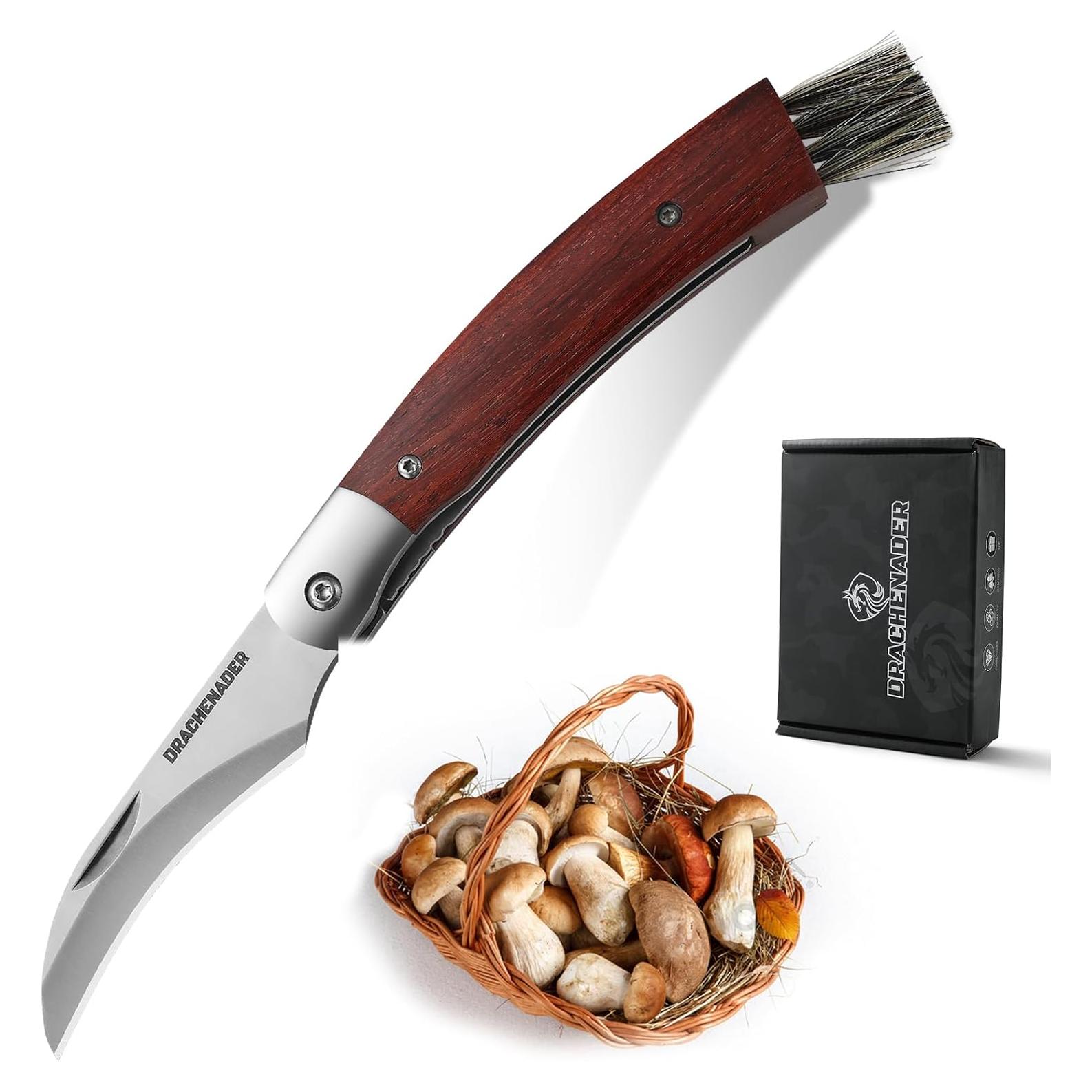 Cuchillo Plegable de Champiñones DRACHENADER N-1 con Cepillo
