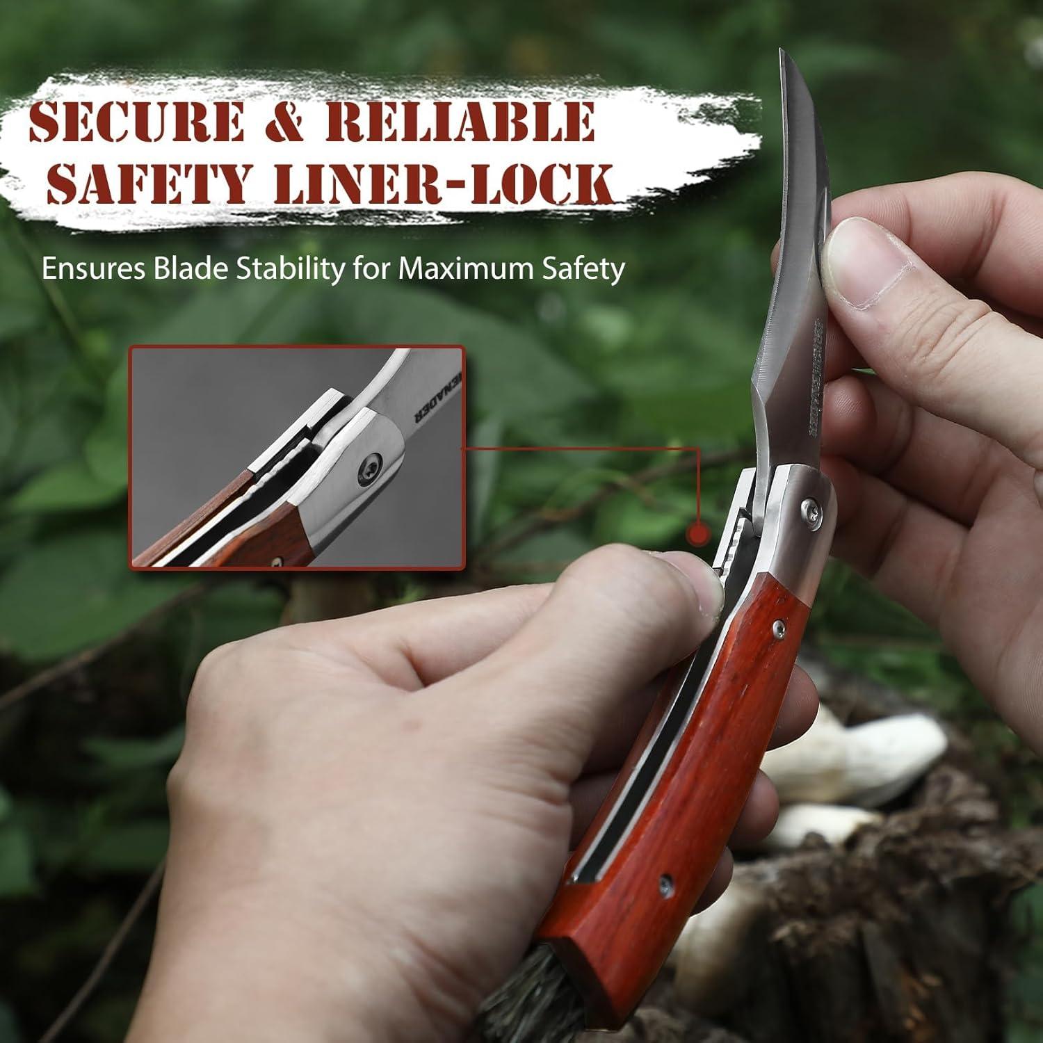 Cuchillo Plegable de Champiñones DRACHENADER N-1 con Cepillo