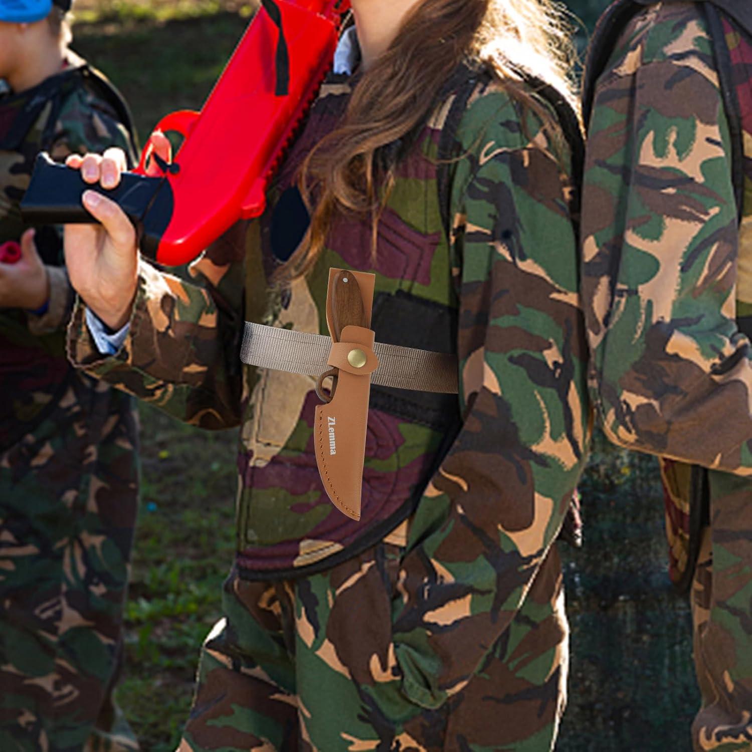 Cuchillo Scout ZLemma para Niños con Anillo Educativo y Funda