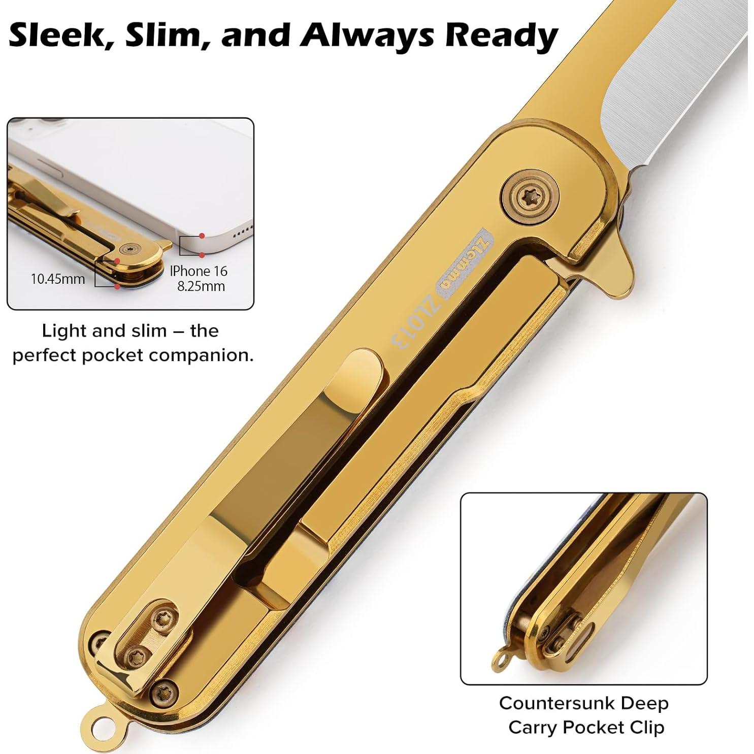 Juego de Cuchillos de Bolsillo ZLemma - Punta Redondeada, 17.5 cm