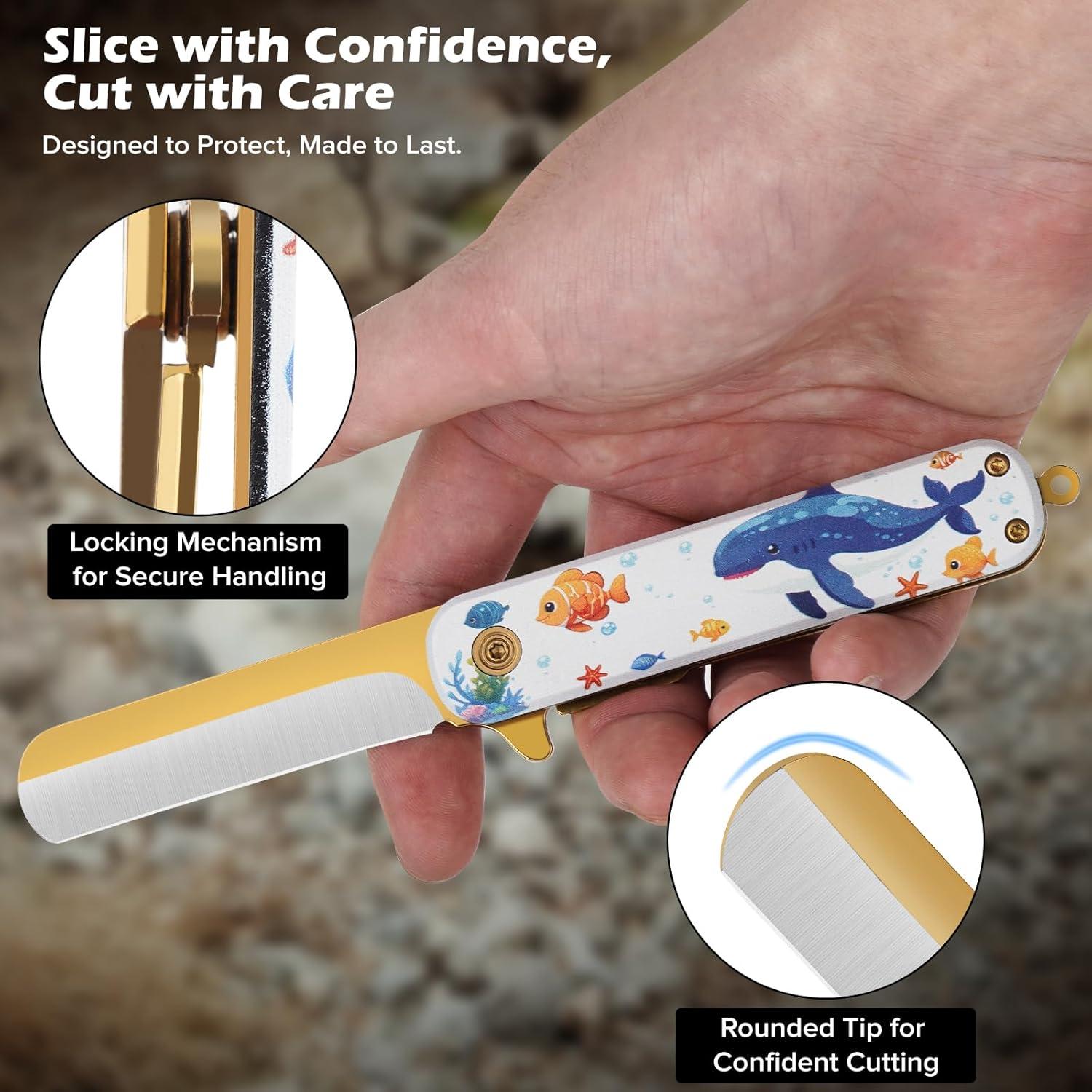 Juego de Cuchillos de Bolsillo ZLemma - Punta Redondeada, 17.5 cm