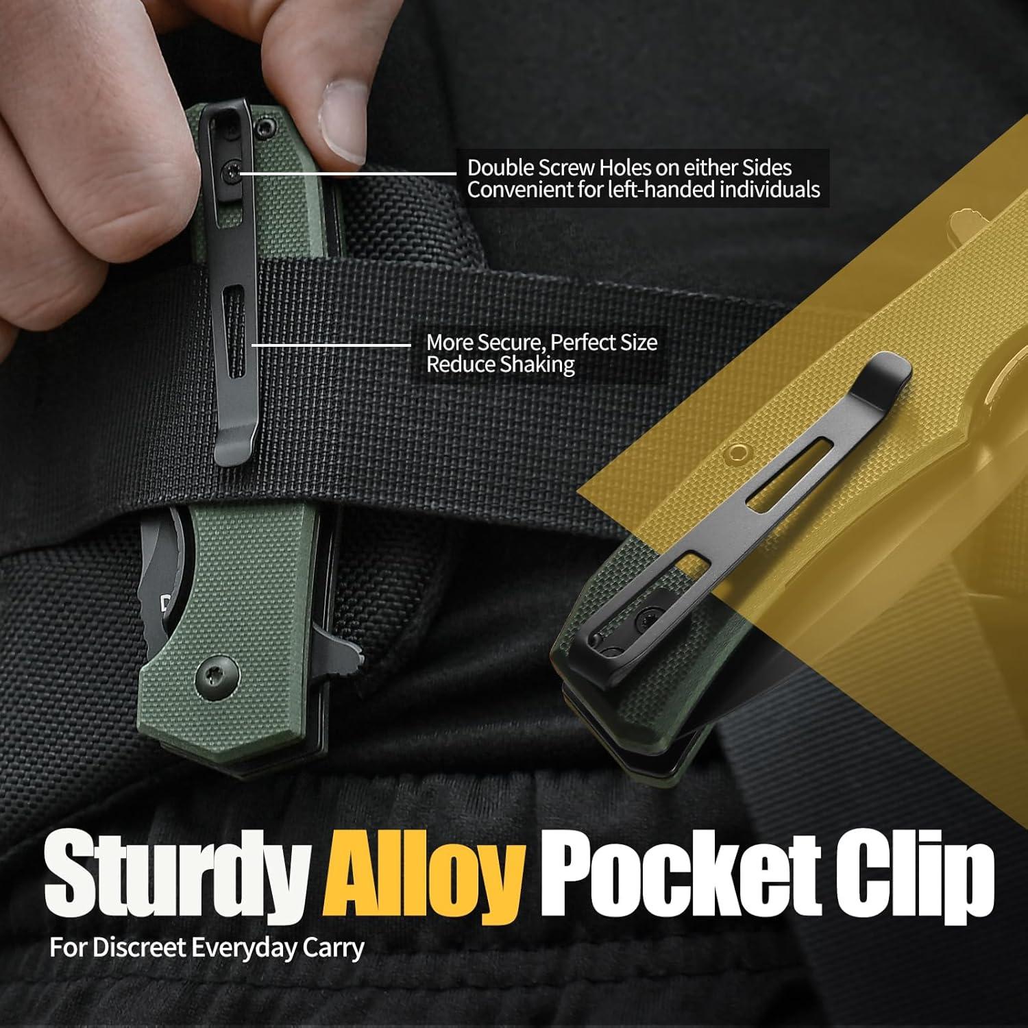 Cuchillo de bolsillo plegable ZhengSheng D2 7.37 cm verde