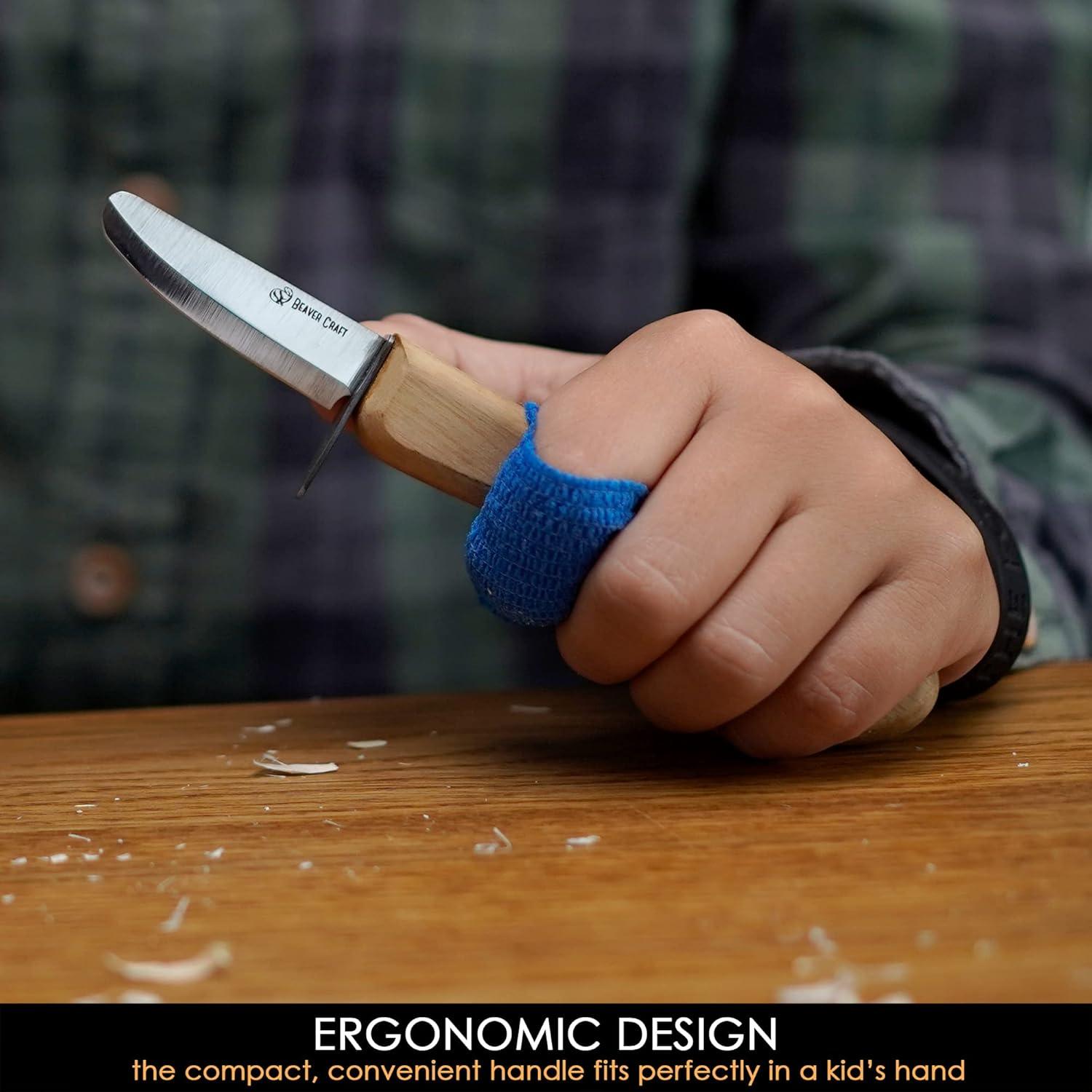 Cuchillo de Tallado para Niños BeaverCraft C1 - Seguro y Ergonómico
