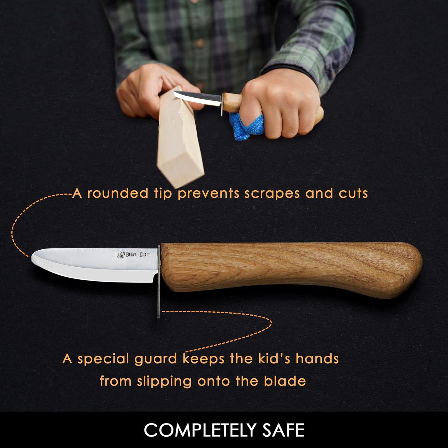 Cuchillo de Tallado para Niños BeaverCraft C1 - Seguro y Ergonómico
