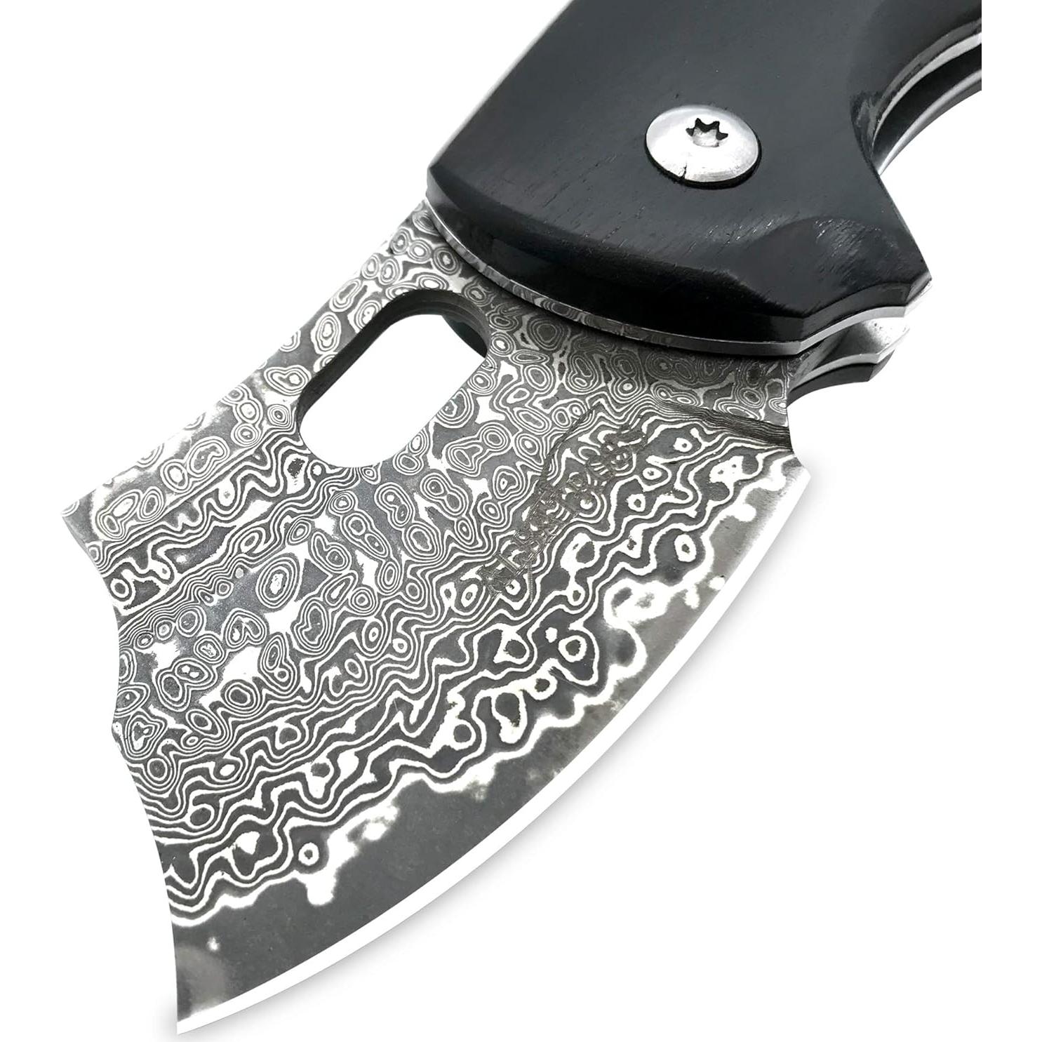 Cuchillo Plegable ALBATROSS HGDK024 Damasco 50mm Ébano