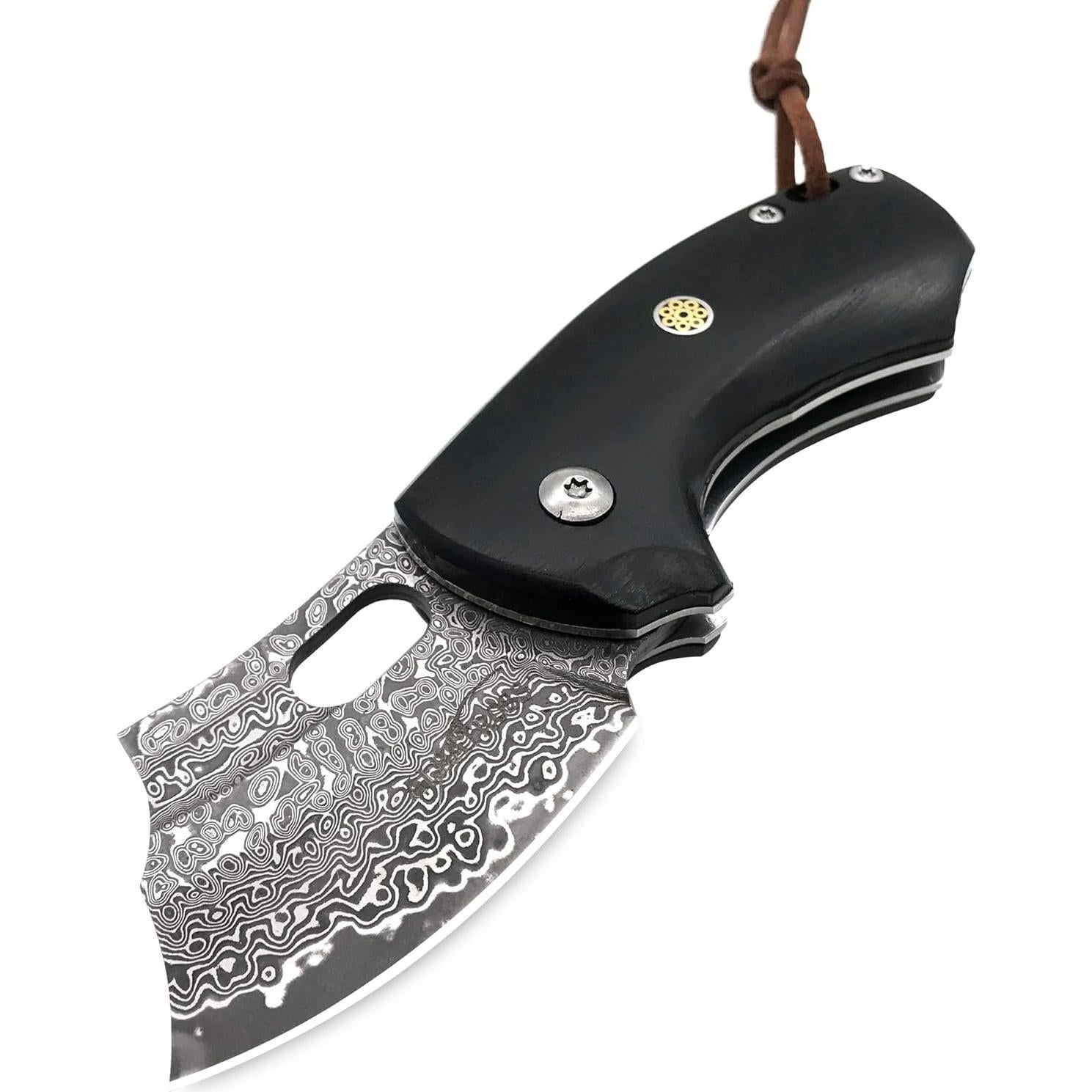 Cuchillo Plegable ALBATROSS HGDK024 Damasco 50mm Ébano