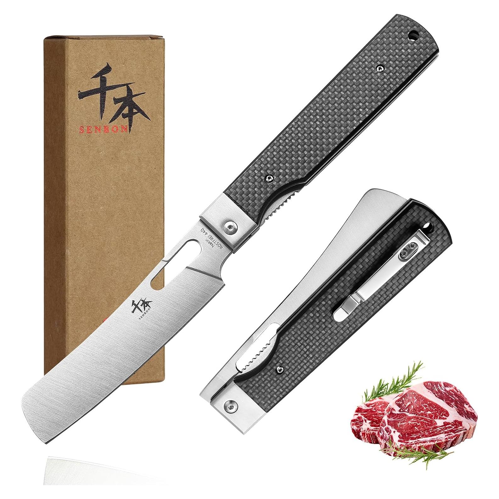 Cuchillo de Chef Plegable SENBON Nakiri Acero Inoxidable 440