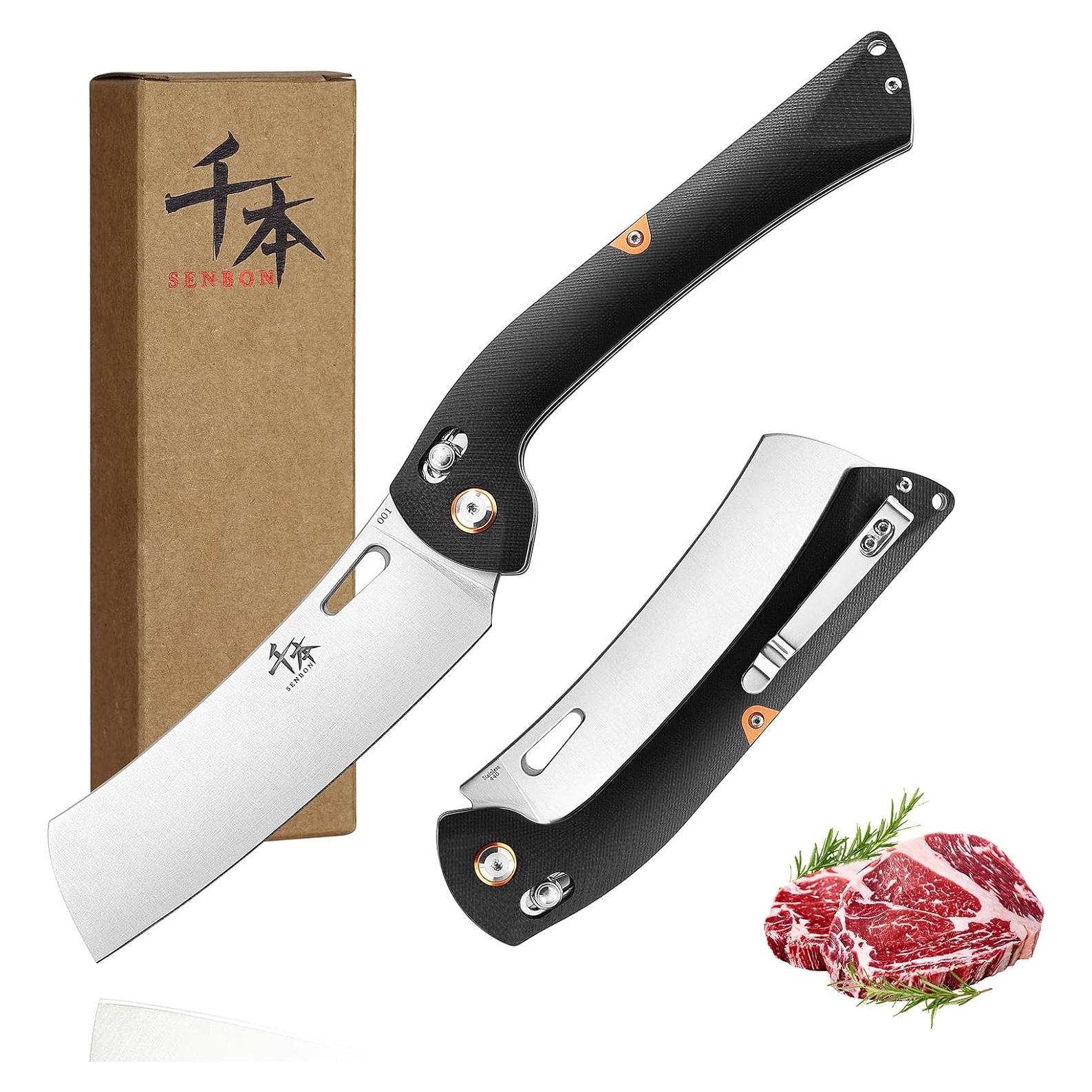 Cuchillo de Chef Plegable SENBON G10 Acero Inoxidable 440 12.19 cm