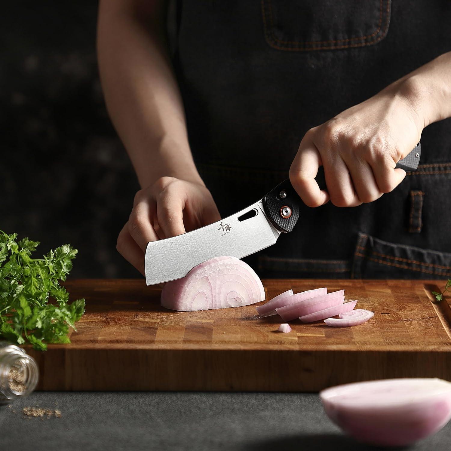 Cuchillo de Chef Plegable SENBON G10 Acero Inoxidable 440 12.19 cm