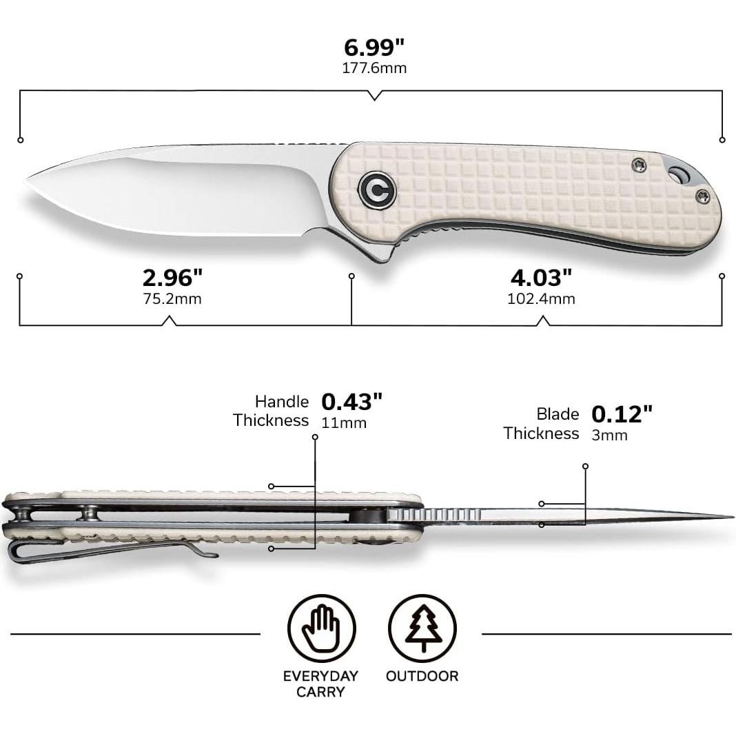 Cuchillo Plegable CIVIVI Elementum C907A-3 Hoja D2 7.5 cm