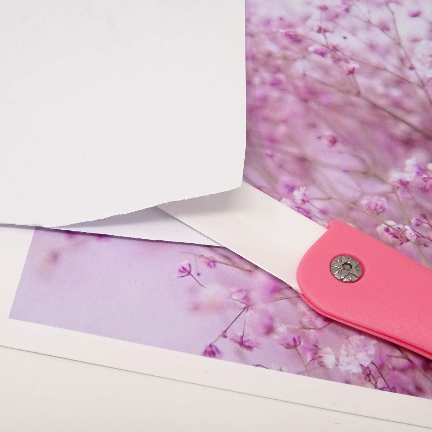 Cuchillos Plegables de Cerámica Honbay 2 Piezas Rosa y Verde