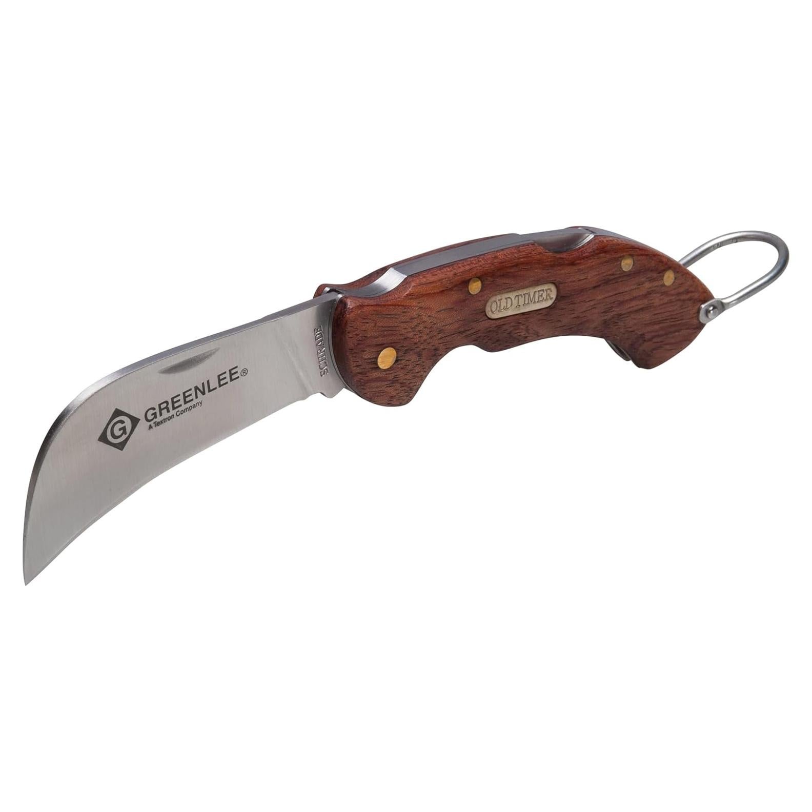 Cuchillo de bolsillo Greenlee 0652-28 Hawkbill con mango de madera