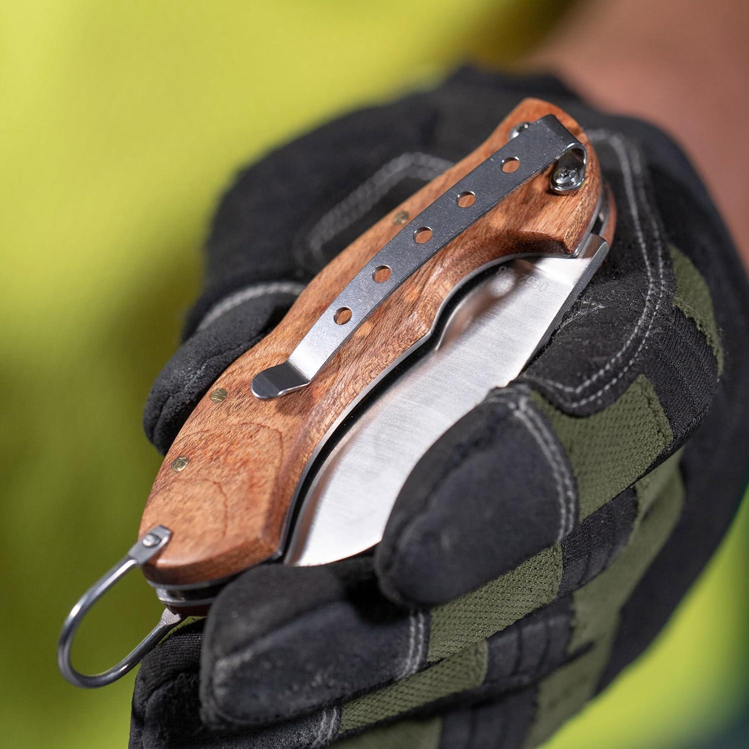 Cuchillo de bolsillo Greenlee 0652-28 Hawkbill con mango de madera