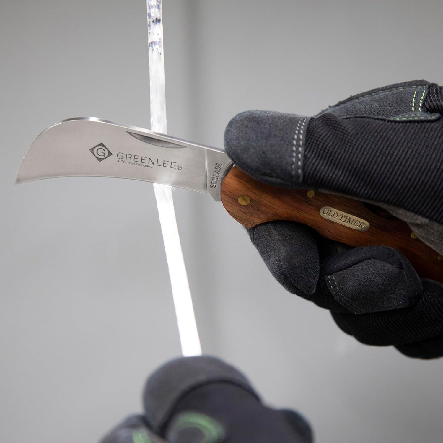 Cuchillo de bolsillo Greenlee 0652-28 Hawkbill con mango de madera