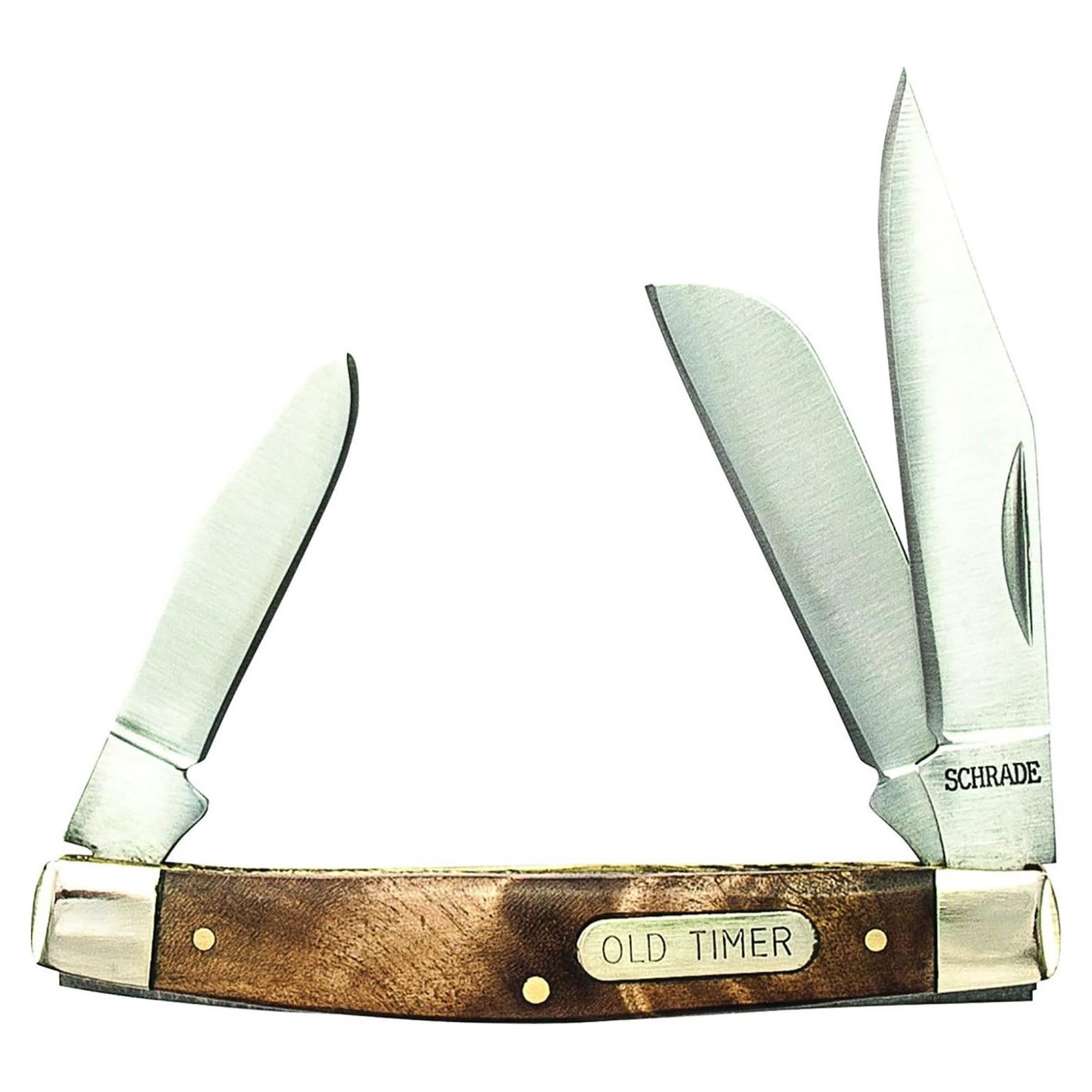 Cuchillo Plegable Schrade 34OTW de 8.3 cm con Mango de Madera