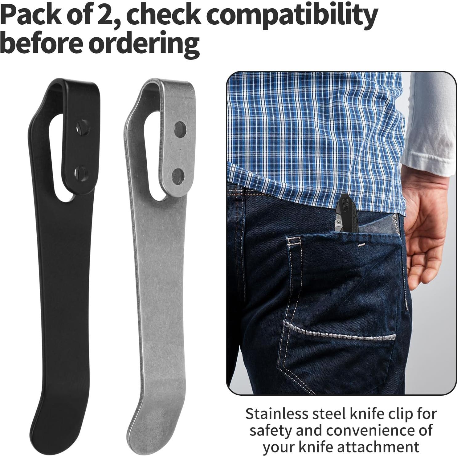 Clip de bolsillo de acero inoxidable Gosknor 6 cm - 2 piezas