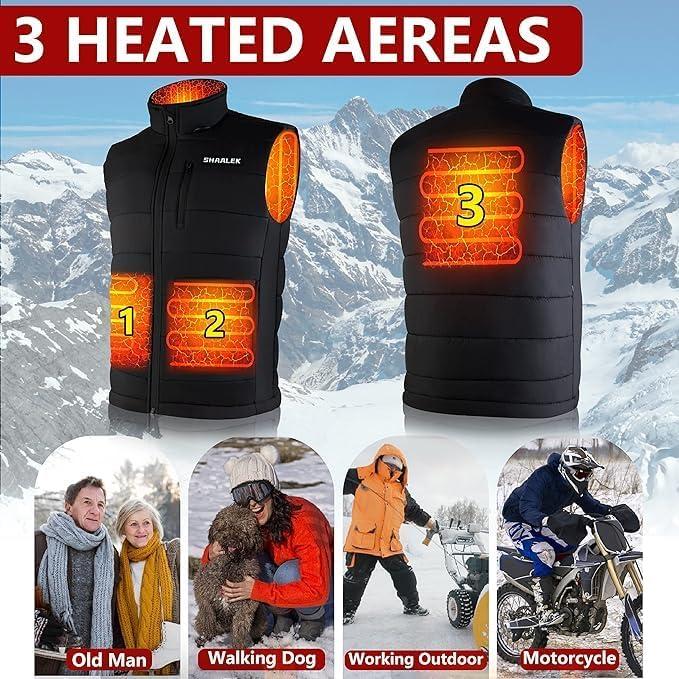 Chaleco Térmico SHAALEK Unisex 10000mAh Doble Control 40-65°C