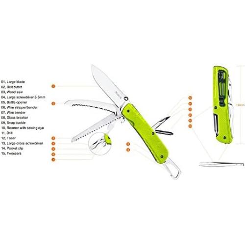 Navaja Multi-Herramienta Ruike LD43 Trekker 205g G10 Verde