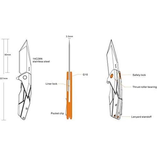 Cuchillo Plegable Táctico Ruike RKEP138W Acero Inoxidable 90mm