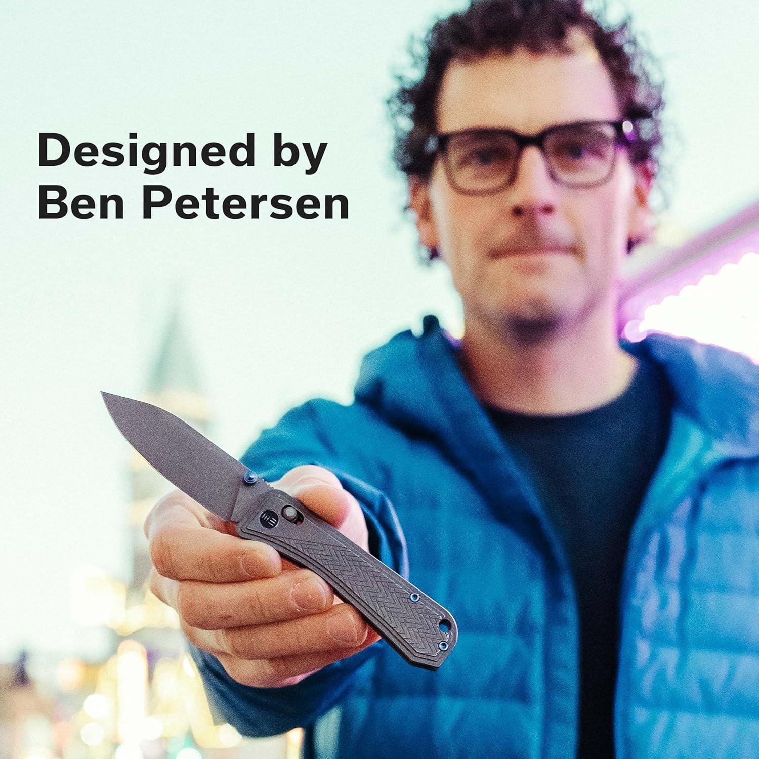 Cuchillo Plegable WeKnife Bougie Banter 7.4cm Titanio Gris