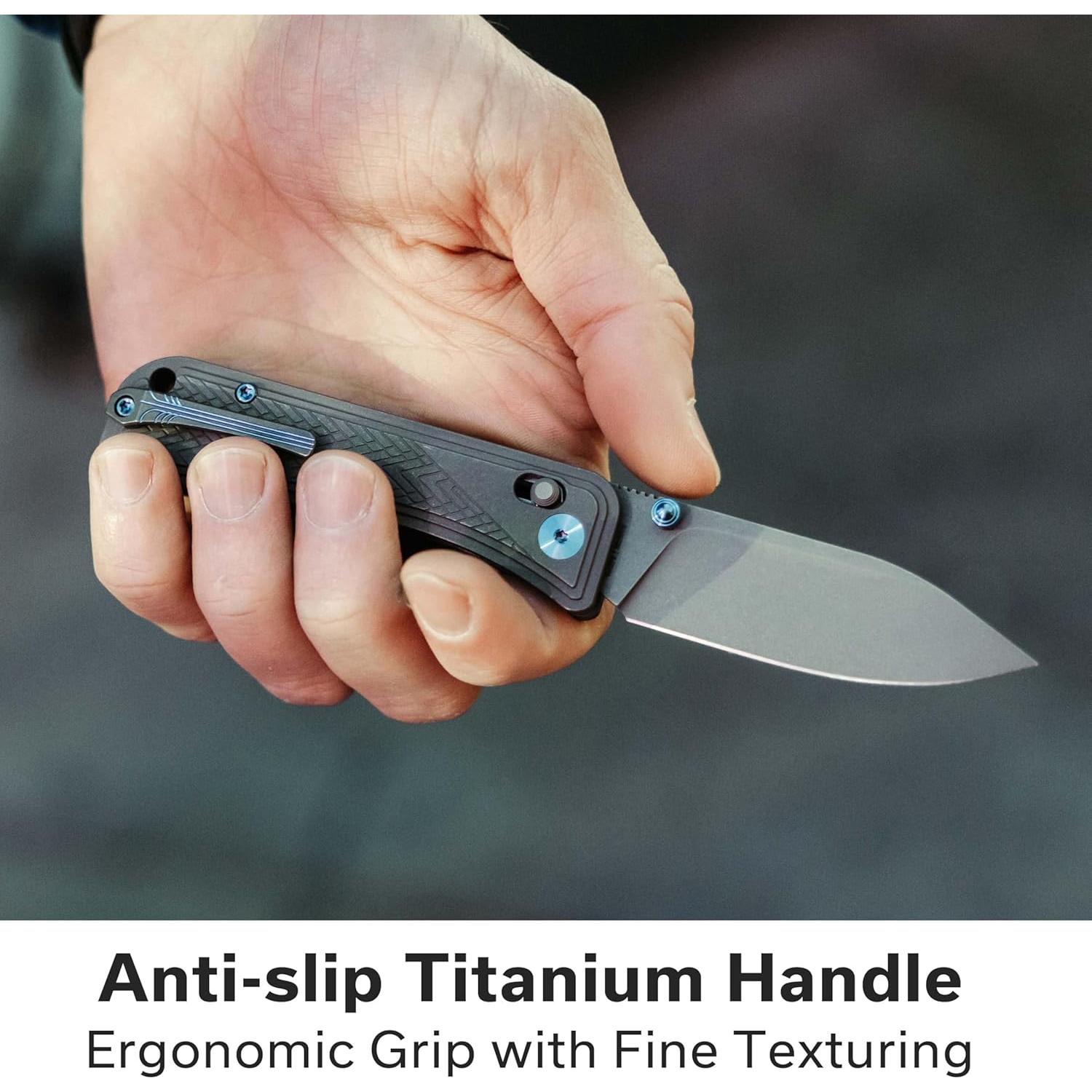 Cuchillo Plegable WeKnife Bougie Banter 7.4cm Titanio Gris