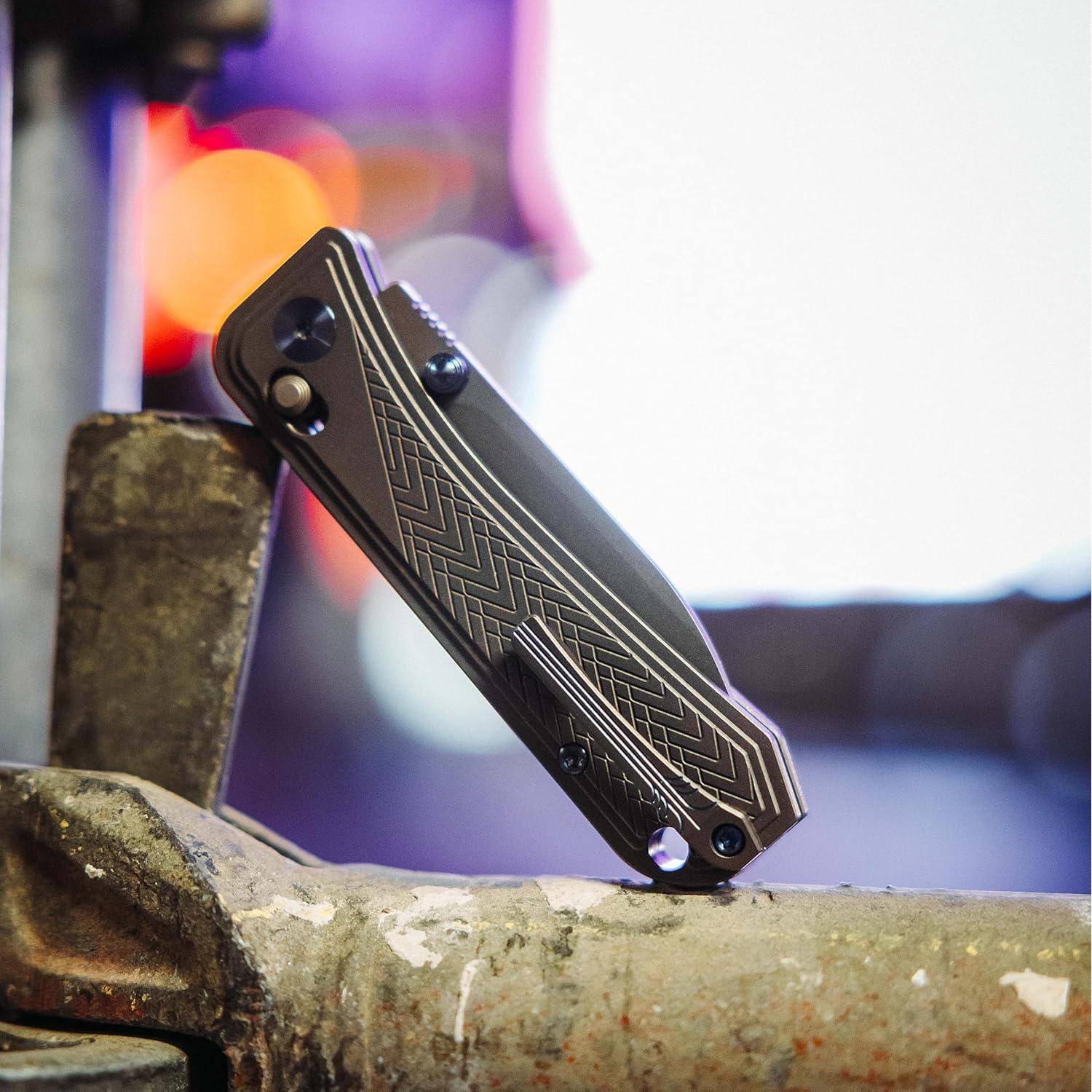 Cuchillo Plegable WeKnife Bougie Banter 7.4cm Titanio Gris