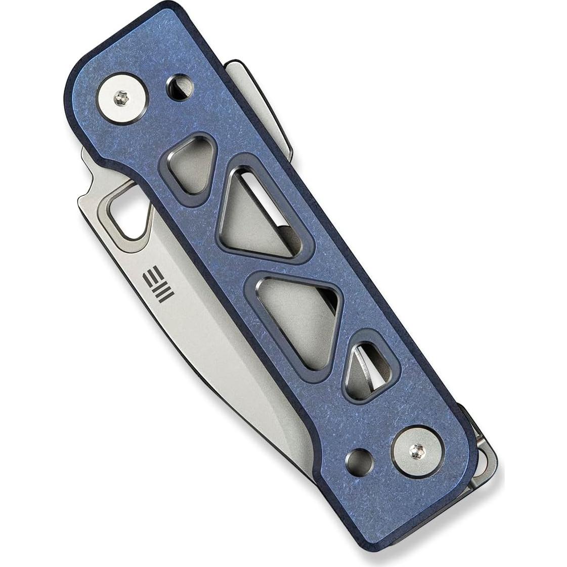 Cuchillo de bolsillo WeKnife Tyro, acero CPM 20CV, titanio azul